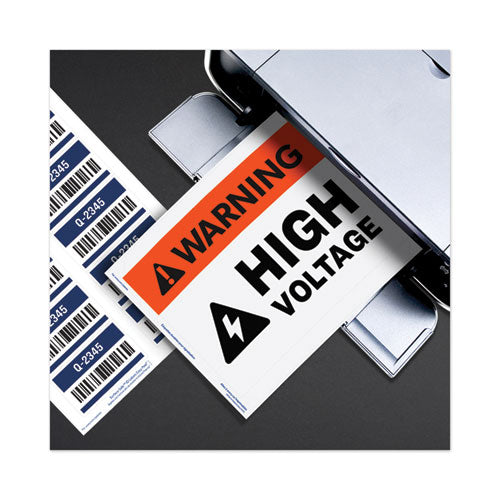 Image of Avery® Surface Safe Removable Label Safety Signs, Inkjet/laser Printers, 5 X 7, White, 2/sheet, 15 Sheets/pack
