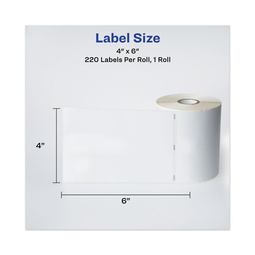 Image of Avery® Multipurpose Thermal Labels, 4 X 6, White, 220/roll