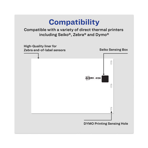 Image of Avery® Multipurpose Thermal Labels, 4 X 6, White, 220/roll