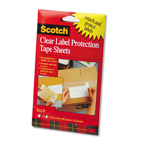 Image of Scotch® Scotchpad Label Protection Tape Sheets, 4" X 6", Clear, 25/pad, 2 Pads/pack