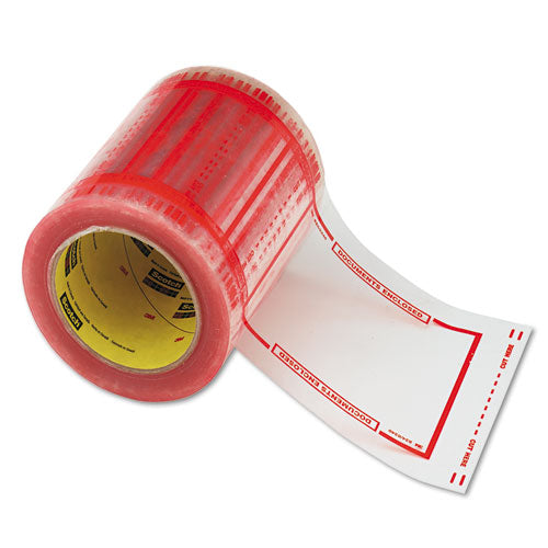 Image of Scotch® Pouch Tape, 3" Core, 5" X 6", Transparent, Orange Border