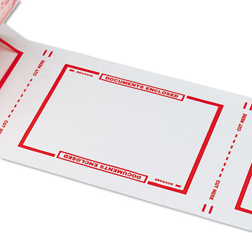Image of Scotch® Pouch Tape, 3" Core, 5" X 6", Transparent, Orange Border
