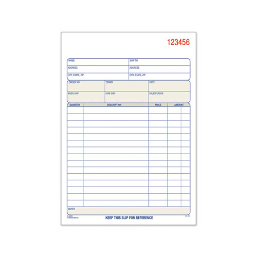 Image of TOPS Sales Order Book, Two-Part Carbonless, 7.94 x 5.56, 50 Forms Total