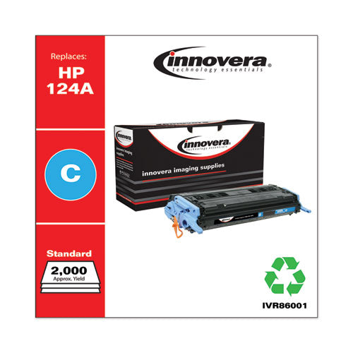Image of Innovera® Remanufactured Cyan Toner, Replacement for 124A (Q6001A), 2,000 Page-Yield