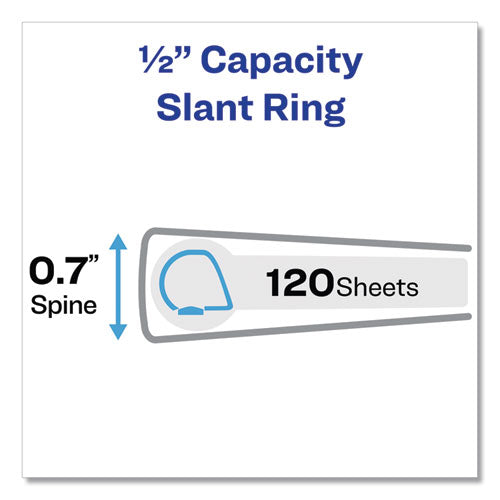 Image of Avery® Framed View Heavy-Duty Binders, 3 Rings, 0.5" Capacity, 11 X 8.5, White