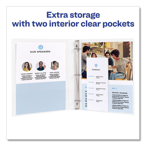 Image of Avery® Framed View Heavy-Duty Binders, 3 Rings, 0.5" Capacity, 11 X 8.5, White