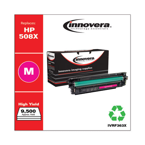 Image of Innovera® Remanufactured Magenta High-Yield Toner, Replacement for 508X (CF363X), 9,500 Page-Yield