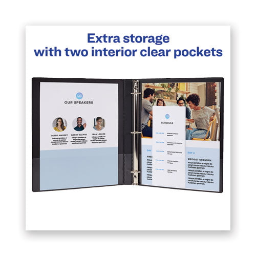 Image of Avery® Framed View Heavy-Duty Binders, 3 Rings, 0.5" Capacity, 11 X 8.5, Navy Blue