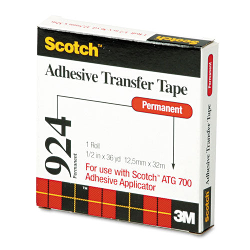 Image of Scotch® Atg Adhesive Transfer Tape, Permanent, Holds Up To 0.5 Lbs, 0.5" X 36 Yds, Clear