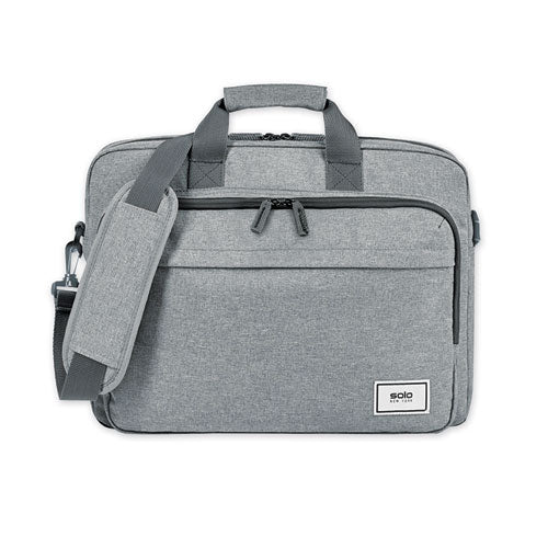 Image of Solo Sustainable Recycled Collection Laptop Bag, Fits Devices Up to 15.6", Recycled PET Polyester, 16.25 x 4.5 x 12, Gray