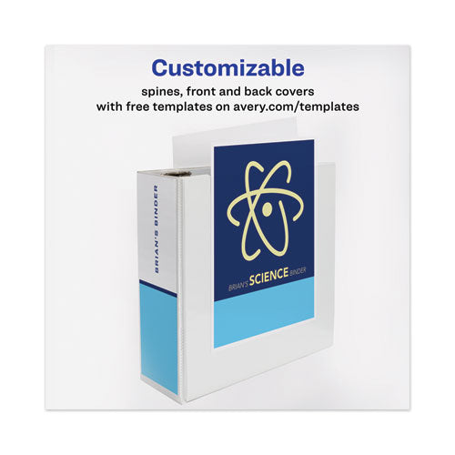 Image of Avery® Touchguard Protection Heavy-Duty View Binders With Slant Rings, 3 Rings, 4" Capacity, 11 X 8.5, White