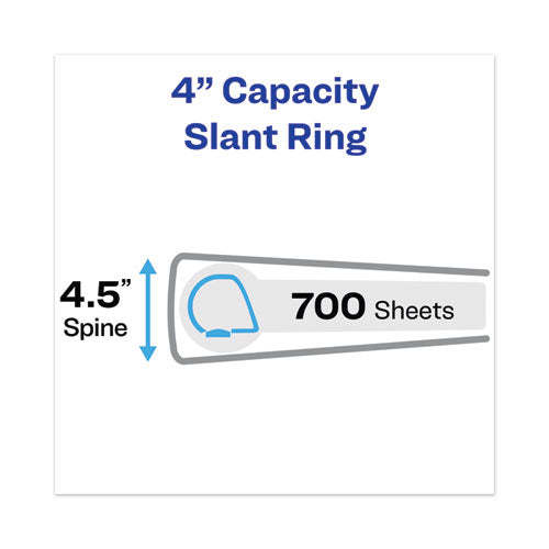 Image of Avery® Touchguard Protection Heavy-Duty View Binders With Slant Rings, 3 Rings, 4" Capacity, 11 X 8.5, White