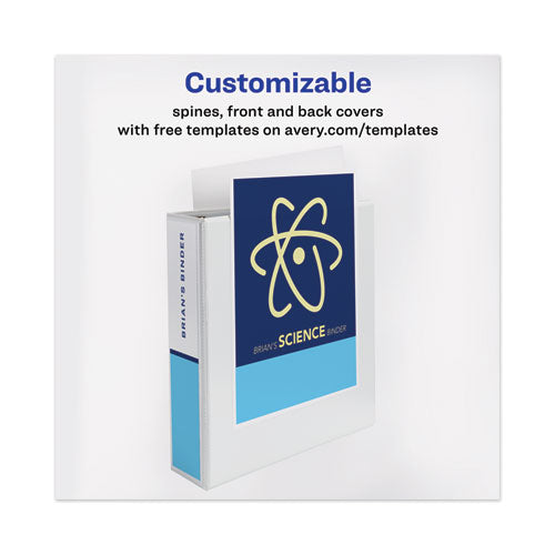 Image of Avery® Touchguard Protection Heavy-Duty View Binders With Slant Rings, 3 Rings, 3" Capacity, 11 X 8.5, White