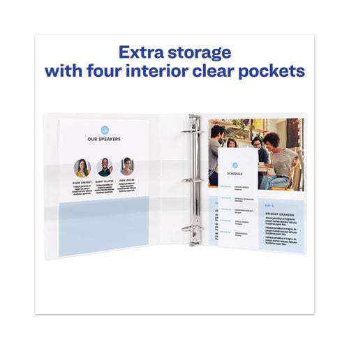 Image of Avery® Touchguard Protection Heavy-Duty View Binders With Slant Rings, 3 Rings, 3" Capacity, 11 X 8.5, White