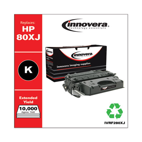 Image of Innovera® Remanufactured Black Extended-Yield Toner, Replacement for 80X (CF280XJ), 8,000 Page-Yield