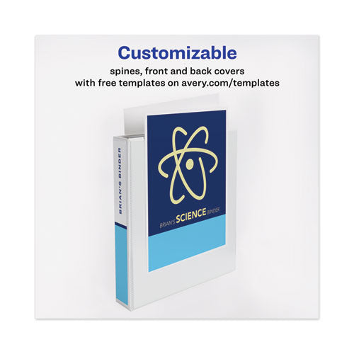 Image of Avery® Touchguard Protection Heavy-Duty View Binders With Slant Rings, 3 Rings, 1.5" Capacity, 11 X 8.5, White