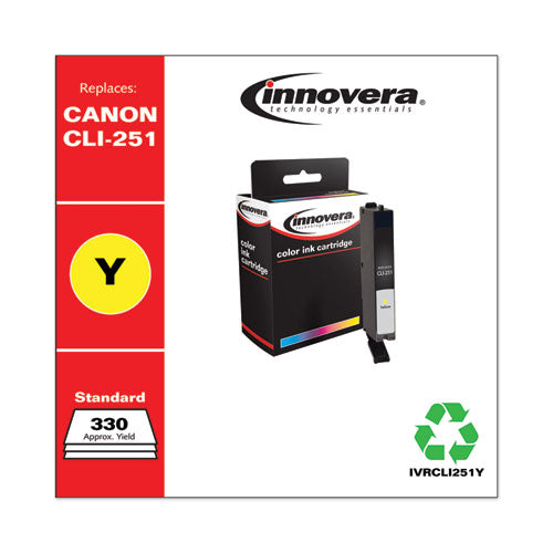 Image of Innovera® Remanufactured Yellow Ink, Replacement for CLI-251 (6516B001), 330 Page-Yield