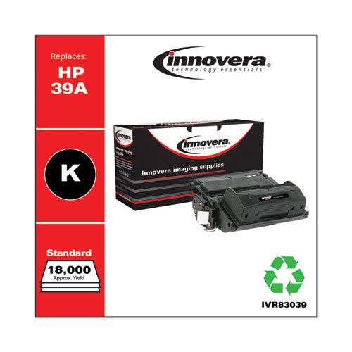 Image of Innovera® Remanufactured Black Toner, Replacement for 39A (Q1339A), 18,000 Page-Yield