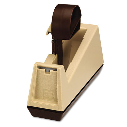 Image of Scotch® Heavy-Duty Weighted Desktop Tape Dispenser, 3" Core, Plastic, Putty/brown