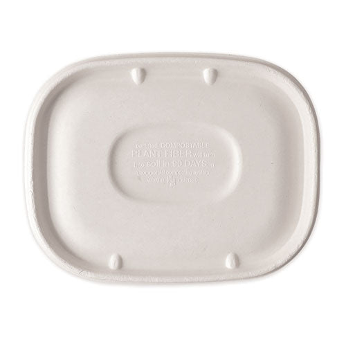 Image of World Centric® Fiber Lids for Fiber Containers, 8.9 x 6.9 x 0.4, Natural, Paper, 400/Carton