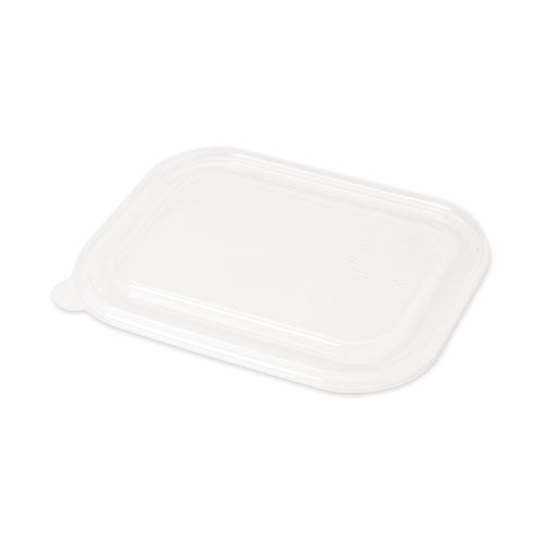 Image of World Centric® PLA Lids for Fiber Containers, 8.8 x 6.9 x 0.8, Clear, Plastic, 400/Carton