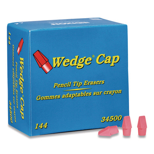 Image of Dixon® Wedge Cap Erasers, For Pencil Marks, Pink, 144/box