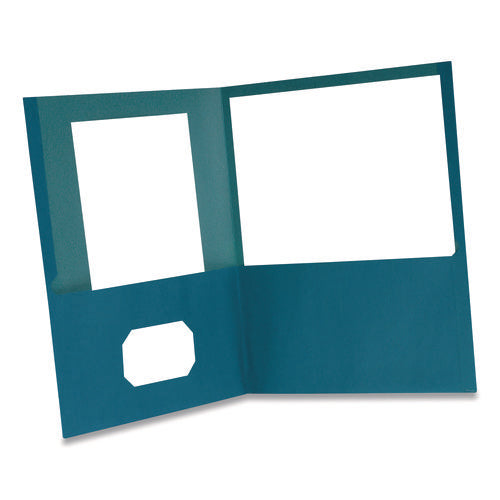 Image of Oxford Earthwise By Oxford 100% Recycled Paper Twin-Pocket Portfolio, 100-Sheet Capacity, 11 X 8.5, Blue 10/pack