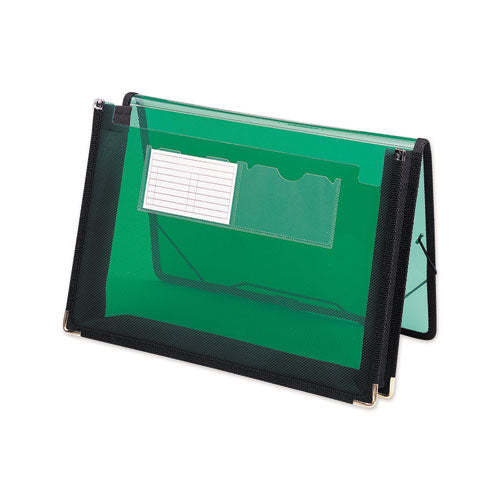 Image of Smead Poly Wallets, 2.25" Expansion, 1 Section, Elastic Cord Closure, Letter Size, Translucent Green