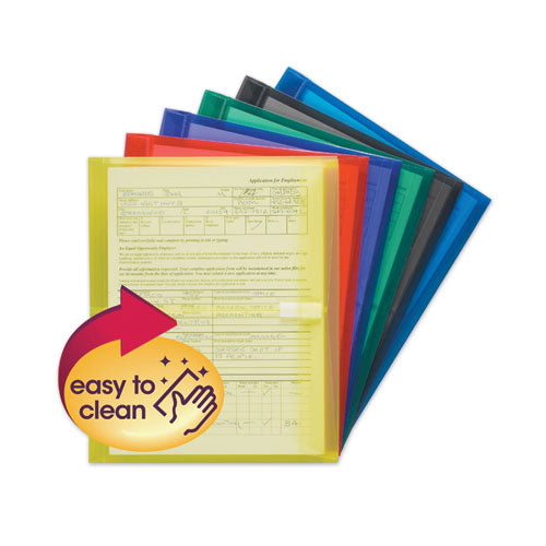 Image of Smead Poly Side-Load Envelopes, Fold-Over Closure, 9.75 x 11.63, Assorted Colors, 6/Pack