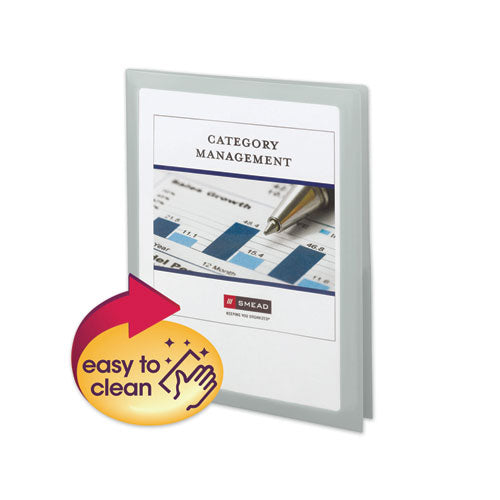 Image of Smead Frame View Poly Two-Pocket Folder, 100-Sheet Capacity, 11 X 8.5, Clear/oyster, 5/pack