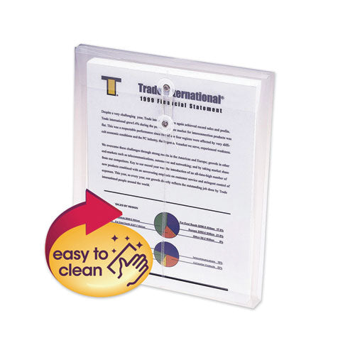 Image of Smead Poly String and Button Interoffice Envelopes, Open-End (Vertical), 9.75 x 11.63, Clear, 5/Pack