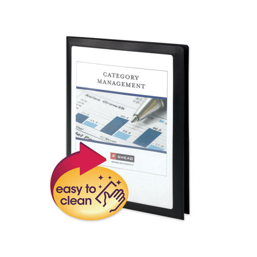 Image of Smead Frame View Poly Two-Pocket Folder, 100-Sheet Capacity, 11 X 8.5, Clear/black, 5/pack