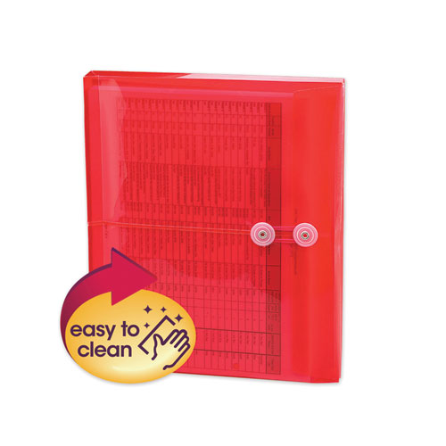Image of Smead Poly String and Button Interoffice Envelopes, Open-Side (Horizontal), 9.75 x 11.63, Transparent Red, 5/Pack