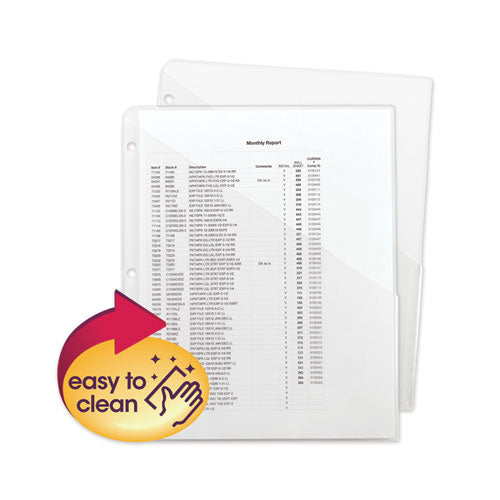 Image of Smead Organized Up Poly Slash Jackets, 2-Sections, Letter Size, Clear, 5/pack