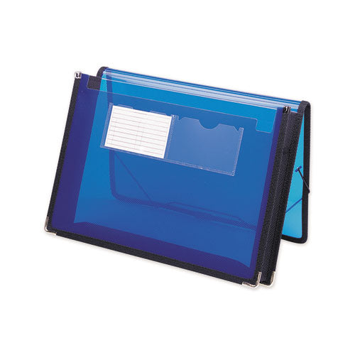 Image of Smead Poly Wallets, 2.25" Expansion, 1 Section, Elastic Cord Closure, Letter Size, Translucent Blue