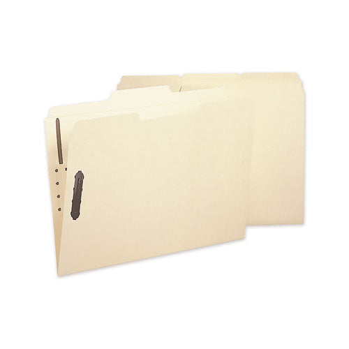 Image of Smead Poly Top Tab Fastener Folders, 0.75" Expansion, 2 Fasteners, Letter Size, Manila Exterior, 24/Box
