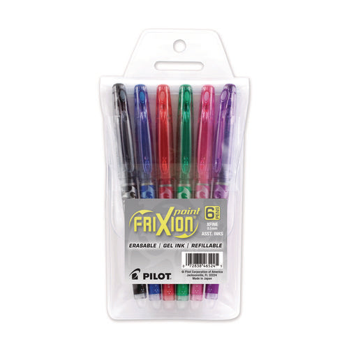 Image of Pilot® Frixion Ball Erasable Gel Pen, Stick, Extra-Fine 0.5 Mm, Assorted Ink And Barrel Colors, 6/pack