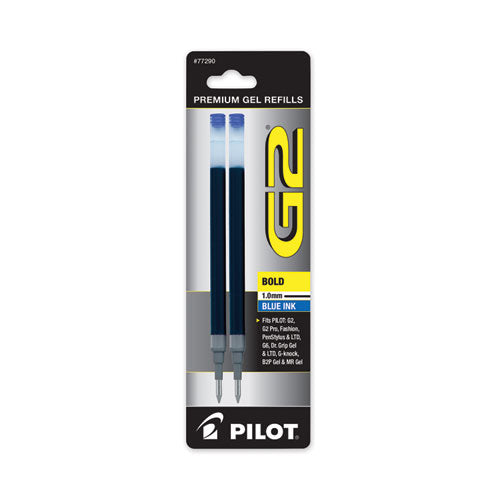 Image of Pilot® Refill For Pilot G2 Gel Ink Pens, Bold Conical Tip, Blue Ink, 2/pack