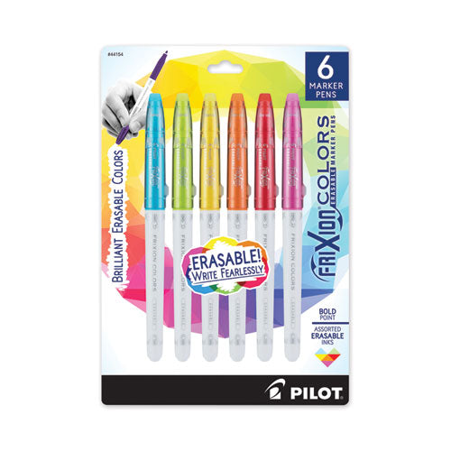 Image of Pilot® FriXion Colors Erasable Porous Point Pen, Stick, Bold 2.5 mm, Assorted Artistic Ink and Barrel Colors, 6/Pack