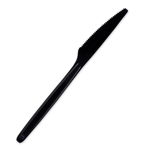Image of WNA Cutlery for Cutlerease Dispensing System, Mediumweight Knife, Plastic, Black, 960/Box