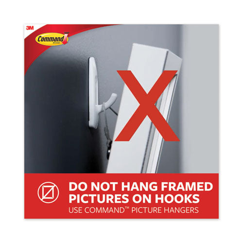 Image of Command General Purpose Hooks, Jumbo, Plastic, White, 7.5 lb Capacity, White, 1 Hook and 4 Strips