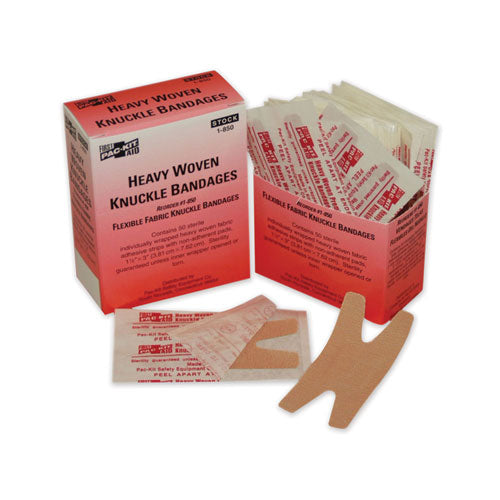 Image of First Aid Only Heavy Woven Knuckle Bandages, Sterile, Individually Wrapped, 50/Box