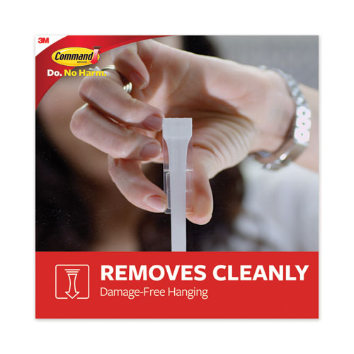 Image of Command General Purpose Hooks, Small, Plastic, White, 1 lb Capacity, 6 Hooks and 12 Strips/Pack