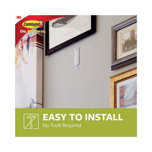 Image of Command Sawtooth Picture Hanger Value Pack, Large, Plastic, White, 5 Lb Capacity, 3 Hooks And 6 Strips/pack