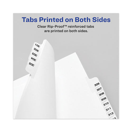 Image of Avery® Avery-Style Preprinted Legal Bottom Tab Dividers, 26-Tab, Exhibit V, 11 x 8.5, White, 25/Pack