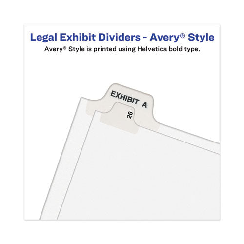 Image of Avery® Avery-Style Preprinted Legal Bottom Tab Dividers, 26-Tab, Exhibit U, 11 x 8.5, White, 25/Pack