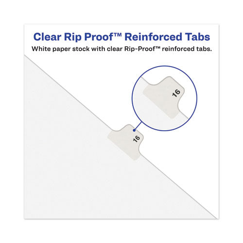 Image of Avery® Avery-Style Preprinted Legal Bottom Tab Dividers, 26-Tab, Exhibit V, 11 x 8.5, White, 25/Pack