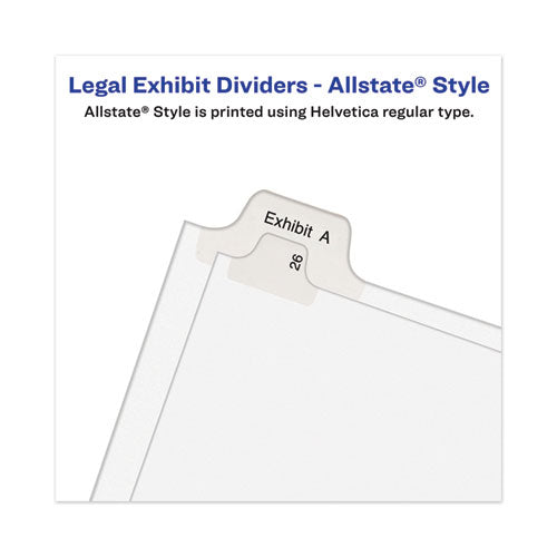 Image of Avery® Avery-Style Preprinted Legal Bottom Tab Divider, 26-Tab, Exhibit B, 11 x 8.5, White, 25/PK