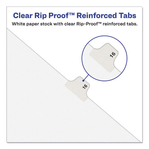 Image of Avery® Avery-Style Preprinted Legal Bottom Tab Divider, 26-Tab, Exhibit C, 11 x 8.5, White, 25/PK