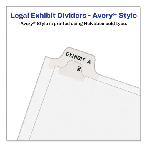 Image of Avery® Avery-Style Preprinted Legal Bottom Tab Divider, 26-Tab, Exhibit C, 11 x 8.5, White, 25/PK